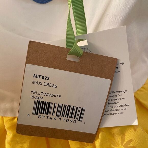 Margherita Girls Yellow Bug Daisy Maxi Dress Size 18-24 Months NWT - Picture 9 of 11